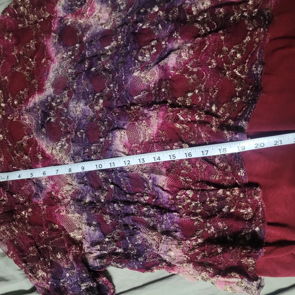 Coldwater Creek Burgundy and Purple Lace-Detail Long Sleeve Top - Picture 7 of 7